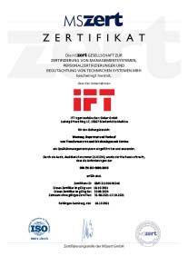 Zertifikat DIN EN ISO 9001:2015